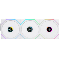 Комплект вентиляторов Lian Li Uni Fan TL120 LCD Wireless 3-pack White (12TLLCD1W3W)