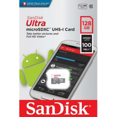 Карта памяти SanDisk microSDXC Class 10 Ultra 128GB (UHS-I SDSQUNR-128G-GN6MN)