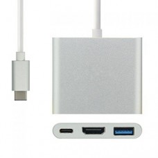 Видеоадаптер Кабель-адаптер USB 3.1 type C  to HDMI (F)  +  USB3.0+USB-C port